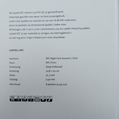 142m2 pvc click €19,95 p.2 met 18 db ondervloer