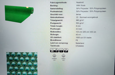 460 GAZON WITH STUDS GREEN MELEE