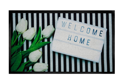45x75 deurmat Welcome home stripes
