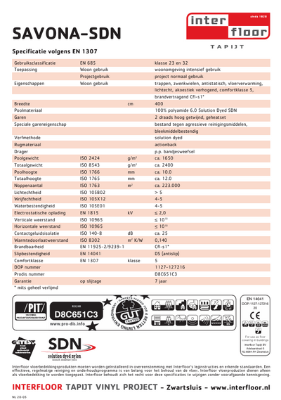 1090x400 Interfloor Savona 554 olijfgroen