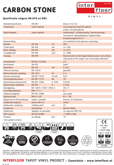 1110x400 interfloor vinyl Carbon Stone 743 (vak 0)