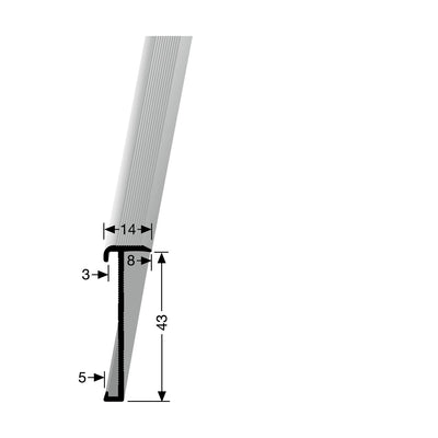 KÜBERIT 845 Trapkantprofiel F4 Zilver 300cm