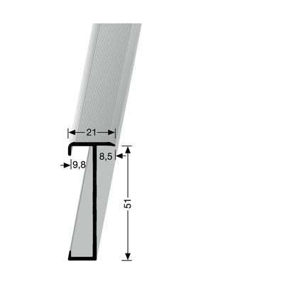 KÜBERIT 847 Trapkantprofiel F2 Edelstaal 300cm