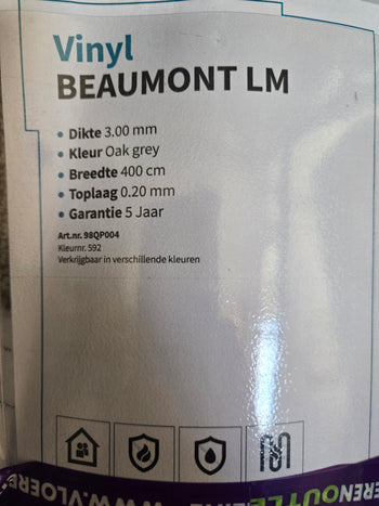 200x400 vinyl beaumont grey C130/8