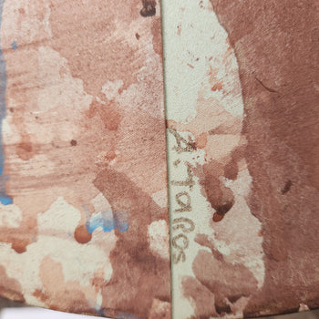 Teak houten poot met lampen kap