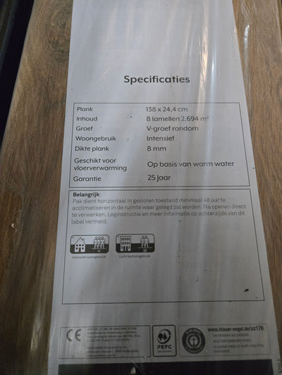 8m2 laminaat 8mm dikte 503