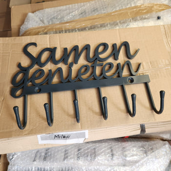 Kapstok samen genieten 30 x 20 cm