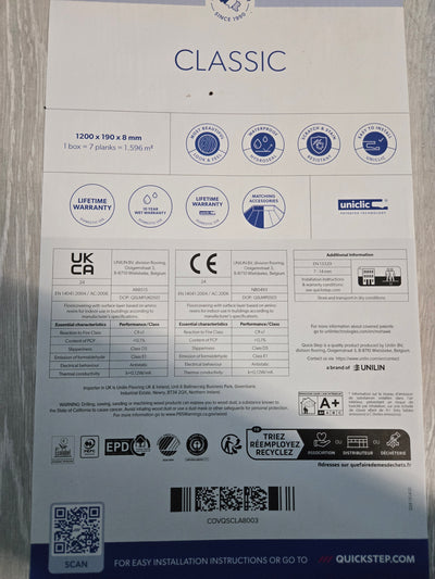 9,57 m2 laminaat quickstep clasic